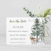 Bos Berg Pijnboom Hert Bewaar de Datum Save The Date (Staand voorkant)