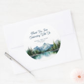 Bos Berg Rustieke Avontuur Baby Shower Ronde Sticker (Envelop)