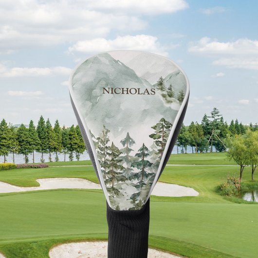 Bos Berg Waterverf Landschap Golfheadcover