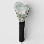 Bos Berglandschap Waterverf Golfheadcover (Voorkant)