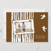 Bos Berken Bomen & Vliegende Vogels Vrolijk Kerstf Feestdagenkaart (Achterkant)