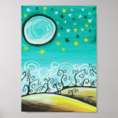 Bos bij nacht poster (Voorkant)