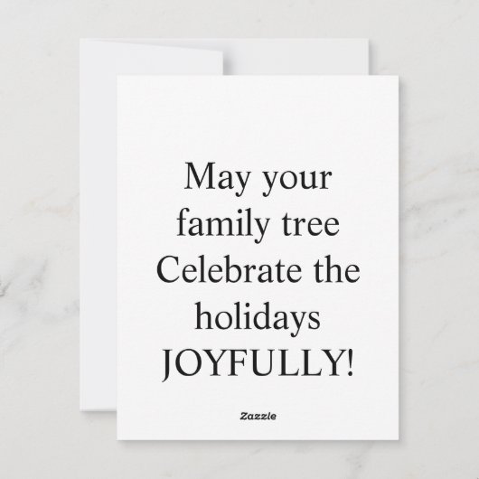 Bos, blauw en goud feestdagenkaart (Achterkant)