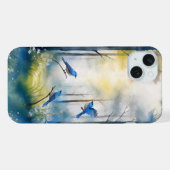 Bos Blauwe Vogels Schitterend Bos iPhone Hoesje (Achterkant horizontaal)