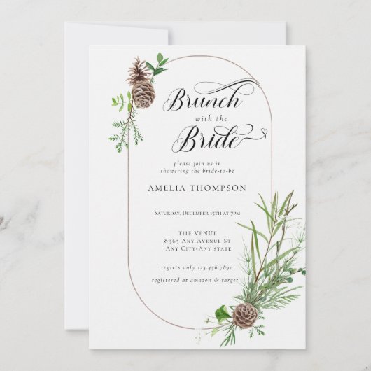 Bos bloem | Bruiloft Brunch Kaart (Voorkant)