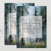 Bos bloemen Bloem QR Code Trouwen Kaart (Voorkant / Achterkant)