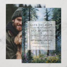 Bos Bloemen Bloemstuk Rustieke Foto Bruiloft Save The Date