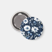 Bos bloemen elegant aquarel blauw magneet (Voorkant / Achterkant)