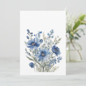 Bos bloemen Elegante aquarel Bedankkaart (Staand voorkant)
