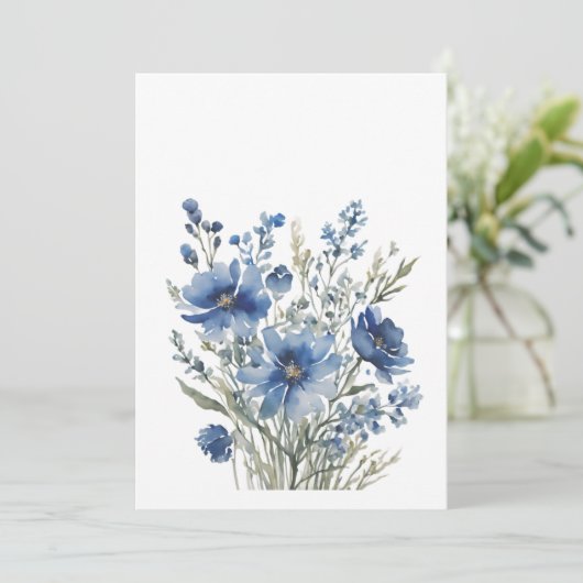 Bos bloemen Elegante aquarel Bedankkaart (Staand voorkant)