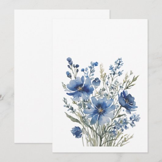 Bos bloemen Elegante aquarel Bedankkaart (Voorkant / Achterkant)