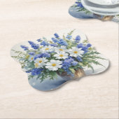 Bos bloemen Elegante aquarel Kartonnen Onderzetters (Gekanteld)