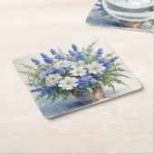 Bos bloemen Elegante aquarel Kartonnen Onderzetters (Schuin)