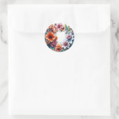 Bos bloemen elegante aquarel ronde sticker (Tas)