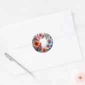 Bos bloemen elegante aquarel ronde sticker (Envelop)