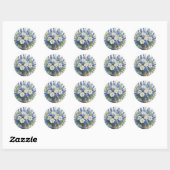 Bos bloemen Elegante aquarel Ronde Sticker (Vel)
