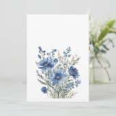 Bos bloemen elegante aquarel save the date (Staand voorkant)