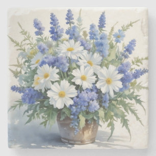 Bos Bloemen Elegante Aquarel Stenen Onderzetter