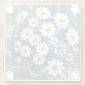 Bos bloemen Elegante margrieten waterverf Glazen Onderzetter (Achterkant)