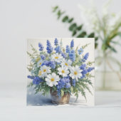 Bos Bloemen Elegante Waterverf Bedankkaart (Staand voorkant)