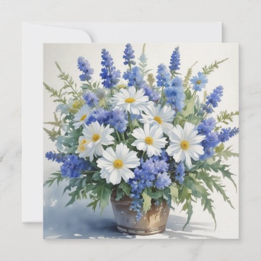 Bos Bloemen Elegante Waterverf Bedankkaart (Voorkant)