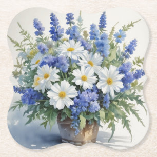 Bos Bloemen Elegante Waterverf Kartonnen Onderzetters