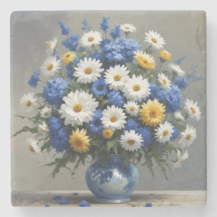 Bos Bloemen Elegante Waterverf Stenen Onderzetter