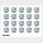 Bos bloemen Elegante waterverf Vierkante Sticker (Vel)