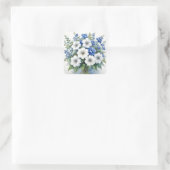 Bos bloemen Elegante waterverf Vierkante Sticker (Tas)