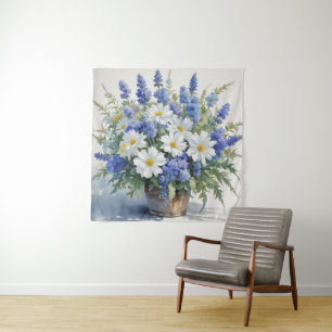 Bos Bloemen Elegante Waterverf Wandkleed