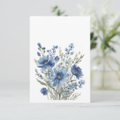 Bos bloemen Elegitisch aquarel Bedankkaart (Staand voorkant)