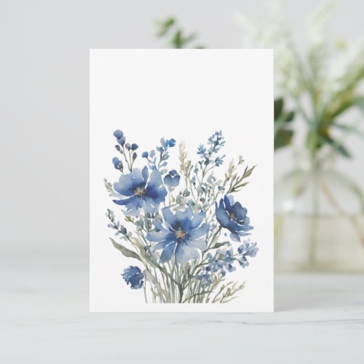 Bos bloemen Elegitisch aquarel Bedankkaart (Staand voorkant)