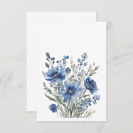 Bos bloemen Elegitisch aquarel Bedankkaart (Voorkant / Achterkant)