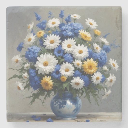 Bos bloemen Elegitisch aquarel Stenen Onderzetter (Voorkant)