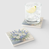 Bos bloemen Elegitisch waterverf Stenen Onderzetter (Zijkant)