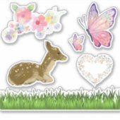 Bos bloemen vlinders scrapbook stickers (Voorkant)