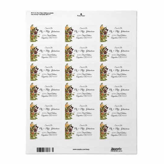 Bos bloemenbos Grote Adresetiketten Etiket (Full Sheet)