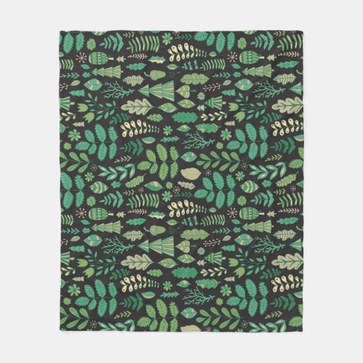  bos bloemennaadloos ontwerp fleece deken (Voorkant)