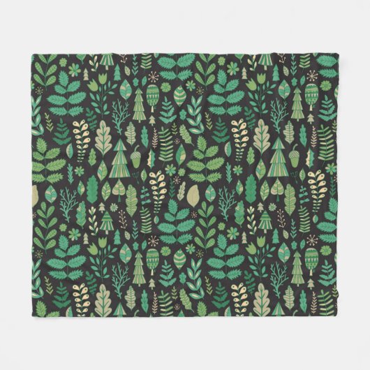 bos bloemennaadloos ontwerp fleece deken (Voorkant (Horizontaal))