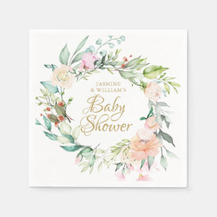 Bos bloemenrozen koppels baby shower/ Sprinkle Servet