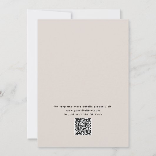 bos bloemenvaren bruiloft + QR details Kaart (Achterkant)