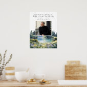 Bos bloemrijk meer viering van het leven bord poster (Keuken)