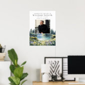 Bos bloemrijk meer viering van het leven bord poster (Thuiskantoor)