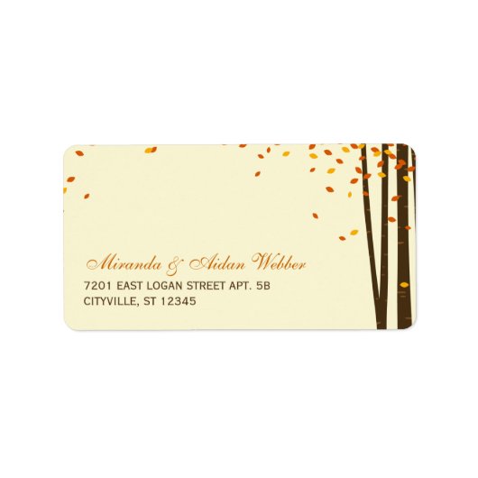 Bos Bomen Bruiloft Adresetiketten Etiket (Voorkant)
