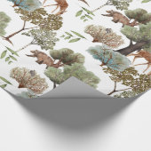 Bos Bomen Herten Beren Vogels Cadeaupapier (Hoek)