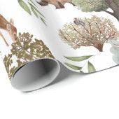 Bos Bomen Herten Beren Vogels Cadeaupapier (Rol Hoek)