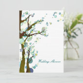 Bos Bomen Witte Bruiloft Koppels Douche Kaart (Staand voorkant)
