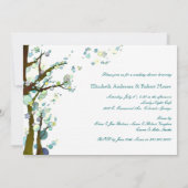 Bos Bomen Witte Bruiloft Koppels Douche Kaart (Achterkant)