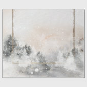 Bos Boom Bosland Sneeuw Cadeaupapier (Vlak)