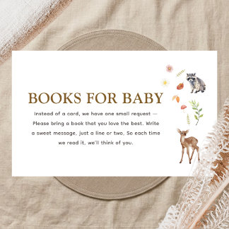 Bos bos boho baby shower boeken voor baby informatiekaartje